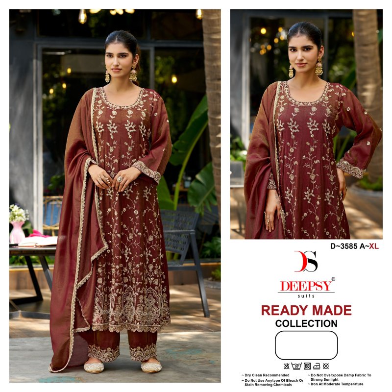 D 3585 A To D By Deepsy Viscose Tissue Silk Pakistani Readymade Suits